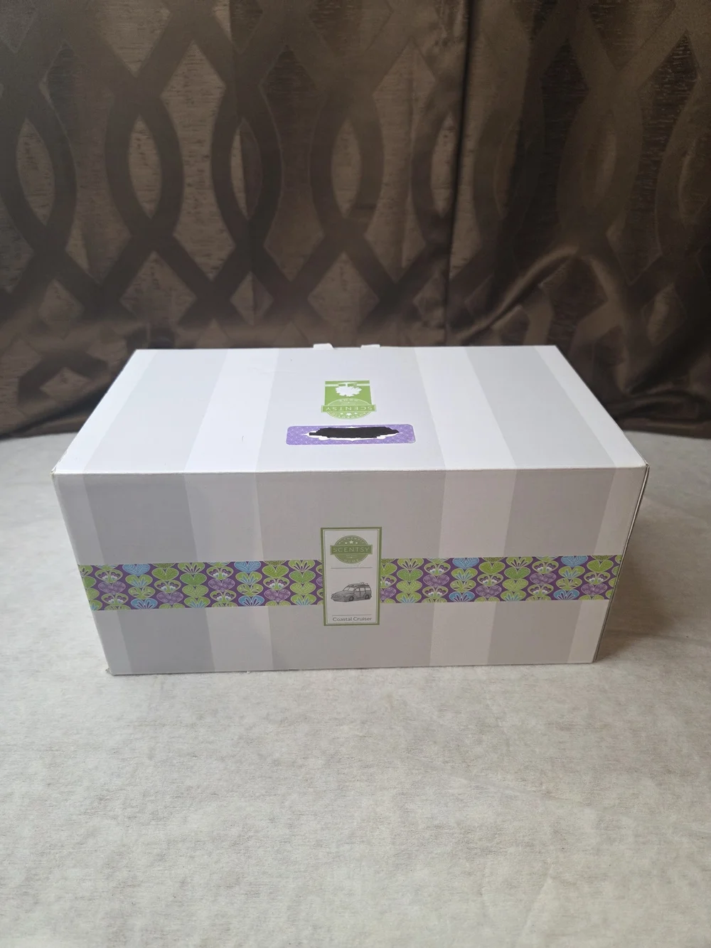 Scentsy Coastal Cruiser Box with Green and Purple Wax Melt Warmer